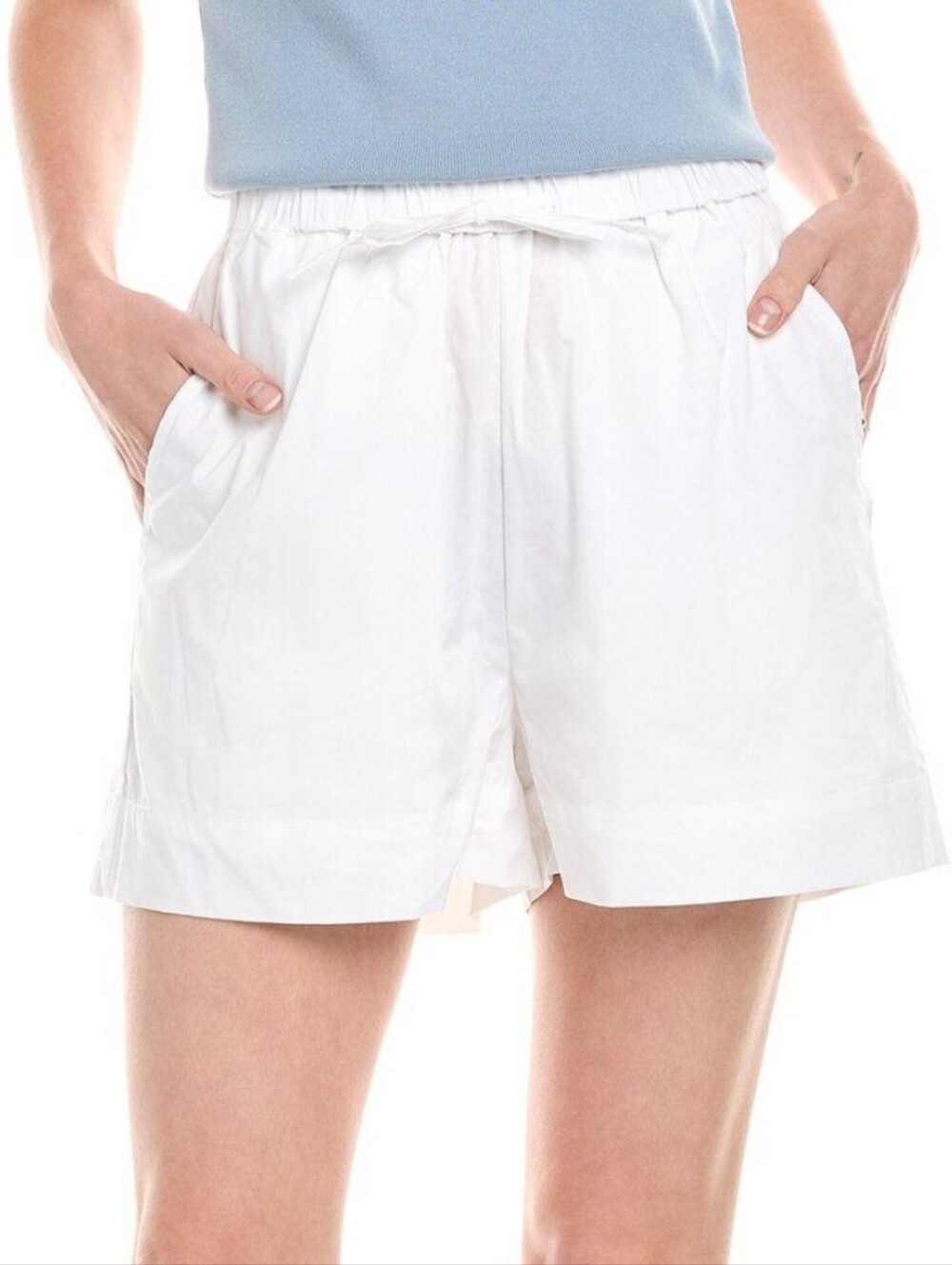 WeWoreWhat White High-Waist Drawstring Shorts